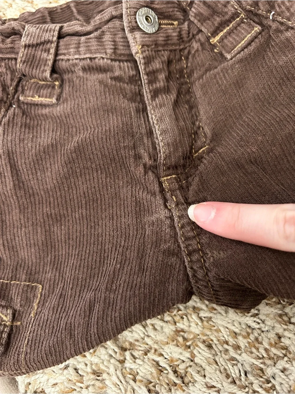 Vintage 90s Carters Brown Corduroy Baby‎ Pants Size 18 Months